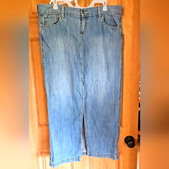 Old Navy Dresses & Skirts - Vintage Old Navy Maxi Jean Denim Skirt with Front Slit Sz. 14